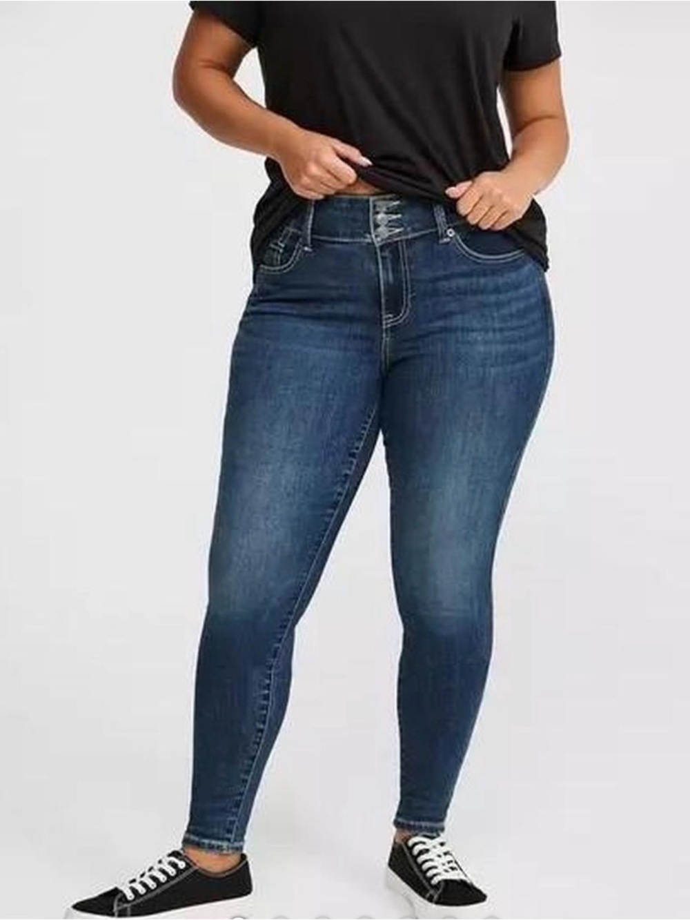 Torrid Women’s Skinny Jeans Blue Medium Wash Denim Stretch High Rise 5-Pocket 16